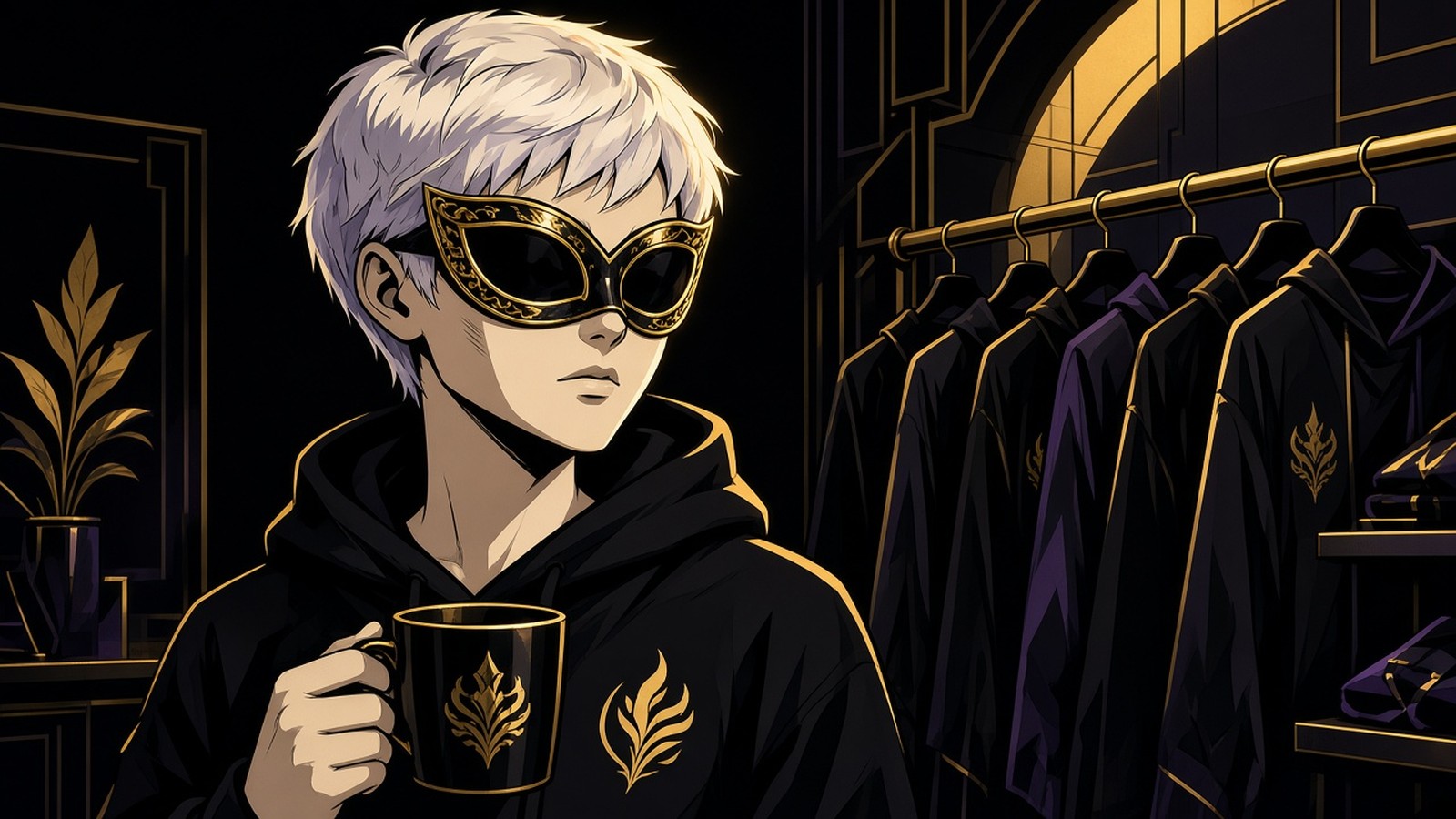 Merch — masked comic noir branded collection