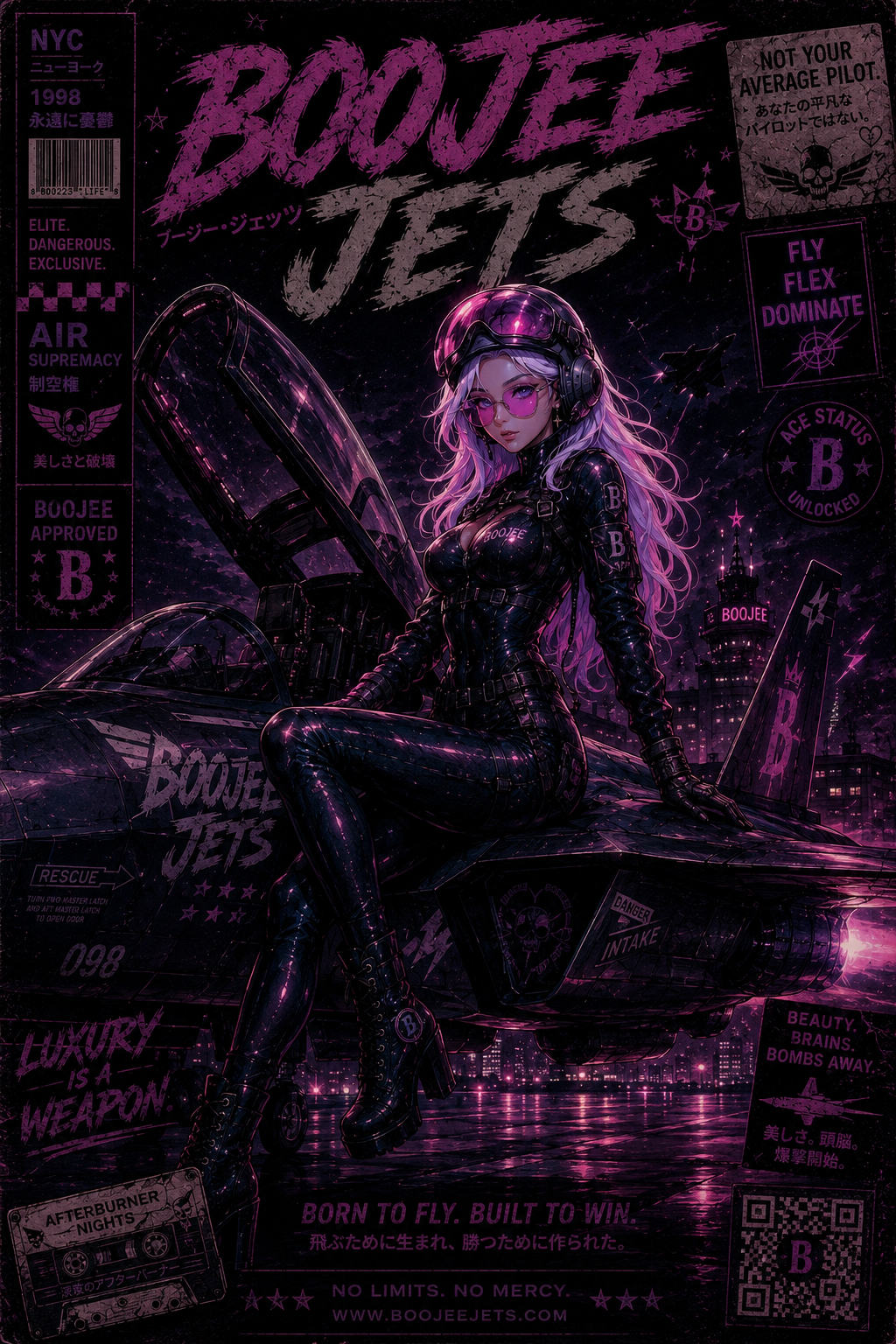 MINX — The Fixer, Expert Line and Boojee Dash. Noir colorway — Boojee Jets poster.